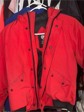 Canada Goose Red Men's Puffer Jacket with Hood